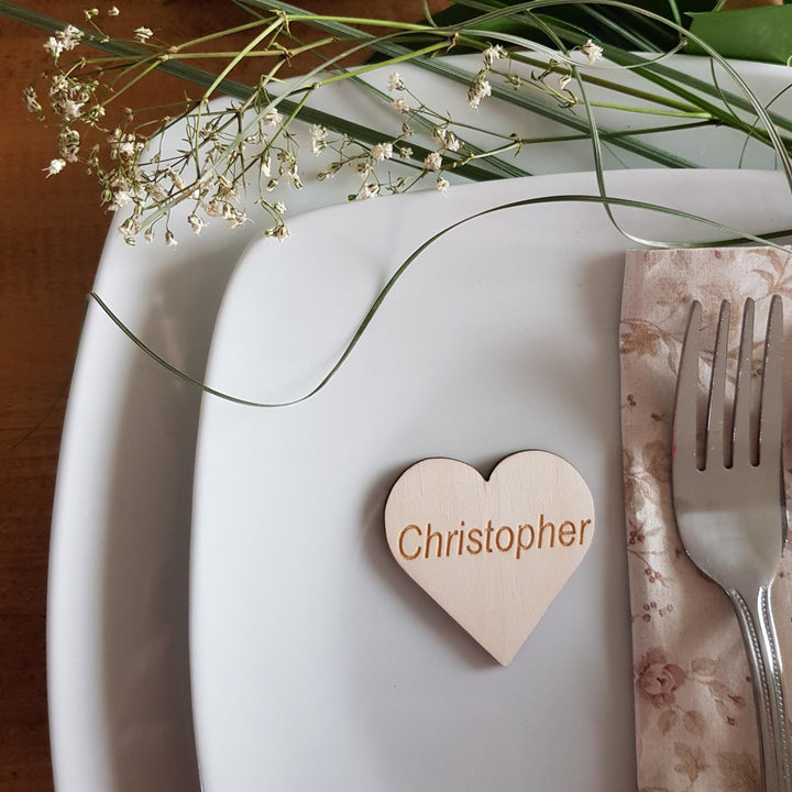 Rustic Wedding Name Place Settings, Wedding Favours, Personalised Placement Cards Natural Wedding Wooden Table Decoration