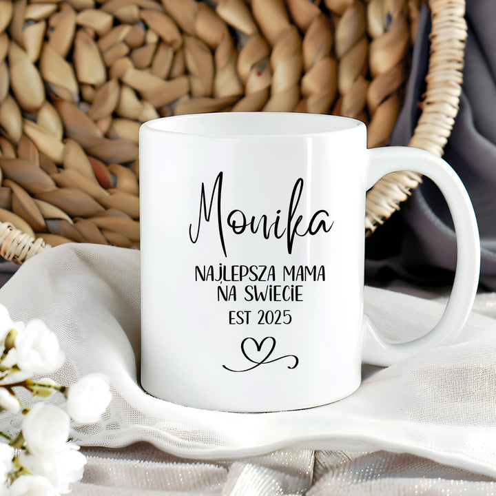 Personalised Best Mother Mug EST- Gift for Mum Birthday Present - Najlepsza Mama