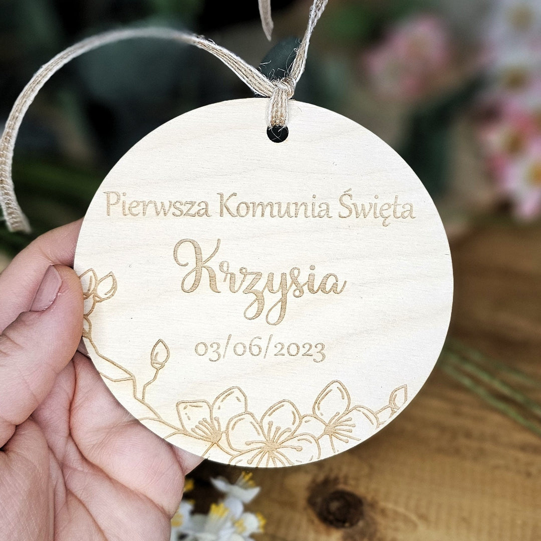 Personalised First Holy Communion Keepsake - Wooden Rustic Gift - Pamiatka Pierwszej Komunii Swietej - Baptism Christening Confirmation