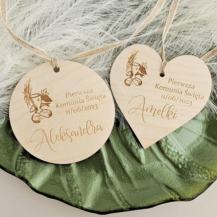 Personalised First Holy Communion Wooden Ornament Keepsake - Motyw Kielicha