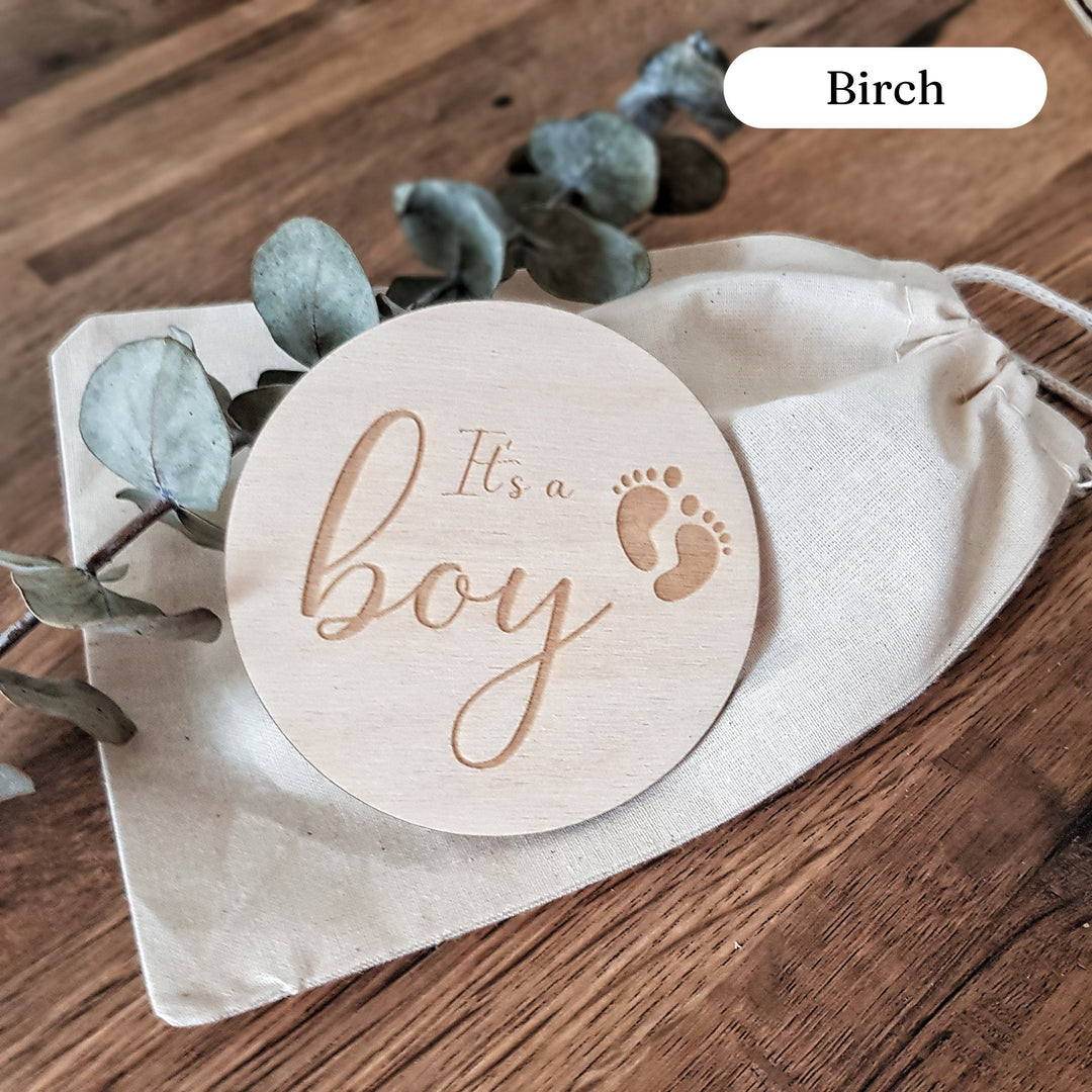 Baby Announcement Plaque – Wooden Milestone Card | Eco-Friendly Newborn Photo Prop