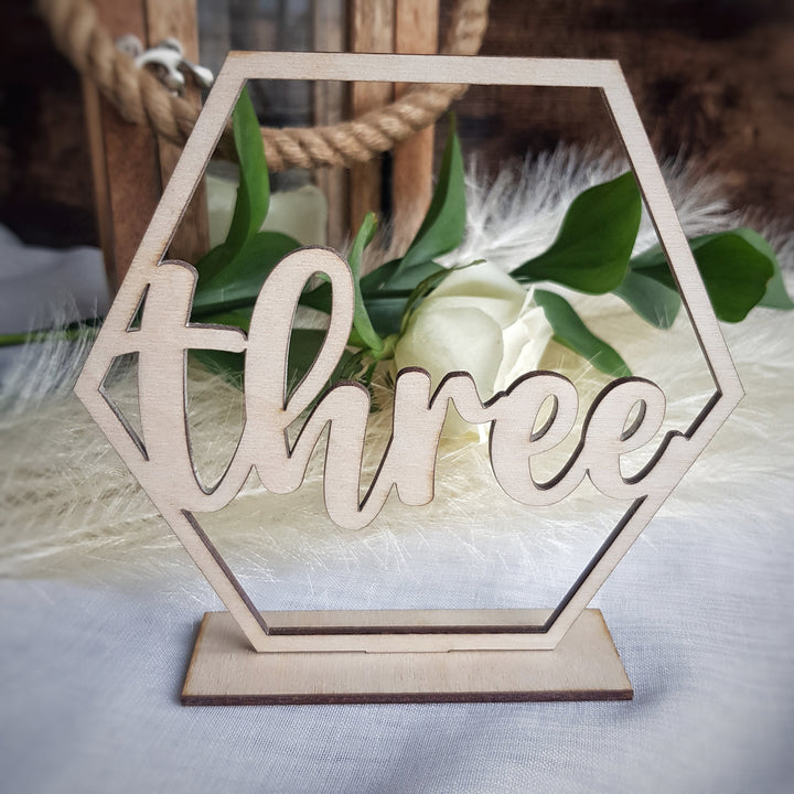 Rustic Hexagon Wooden table numbers, Unique Wedding Table Numbers, Wooden Table decoration, Rustic table décor