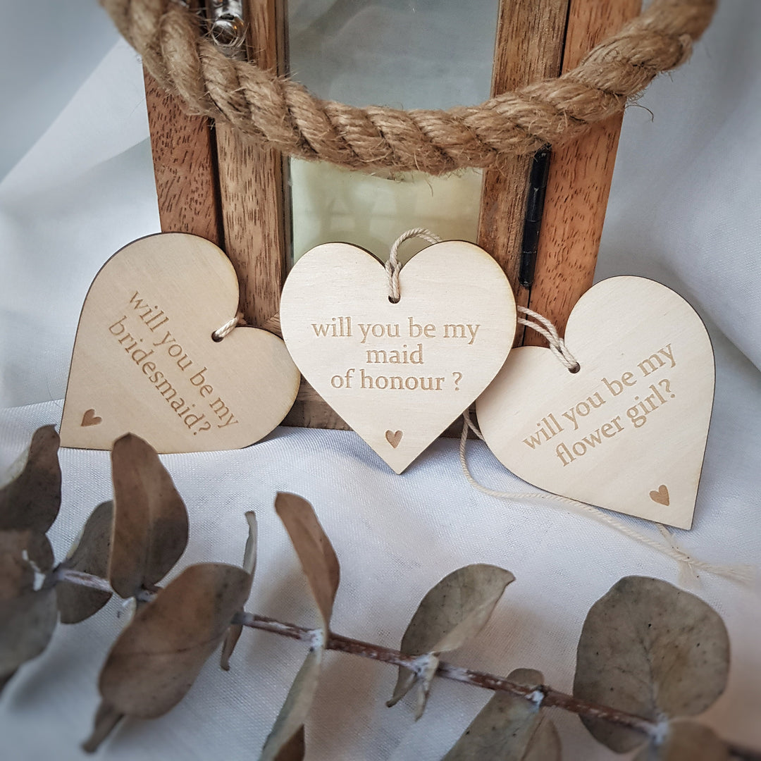 Personalised Will You Be My Flower Girl Plaque, Bride Squad Proposal Ornament, Wooden Rustic Keepsake, Maid of Honour, Bridesmaid