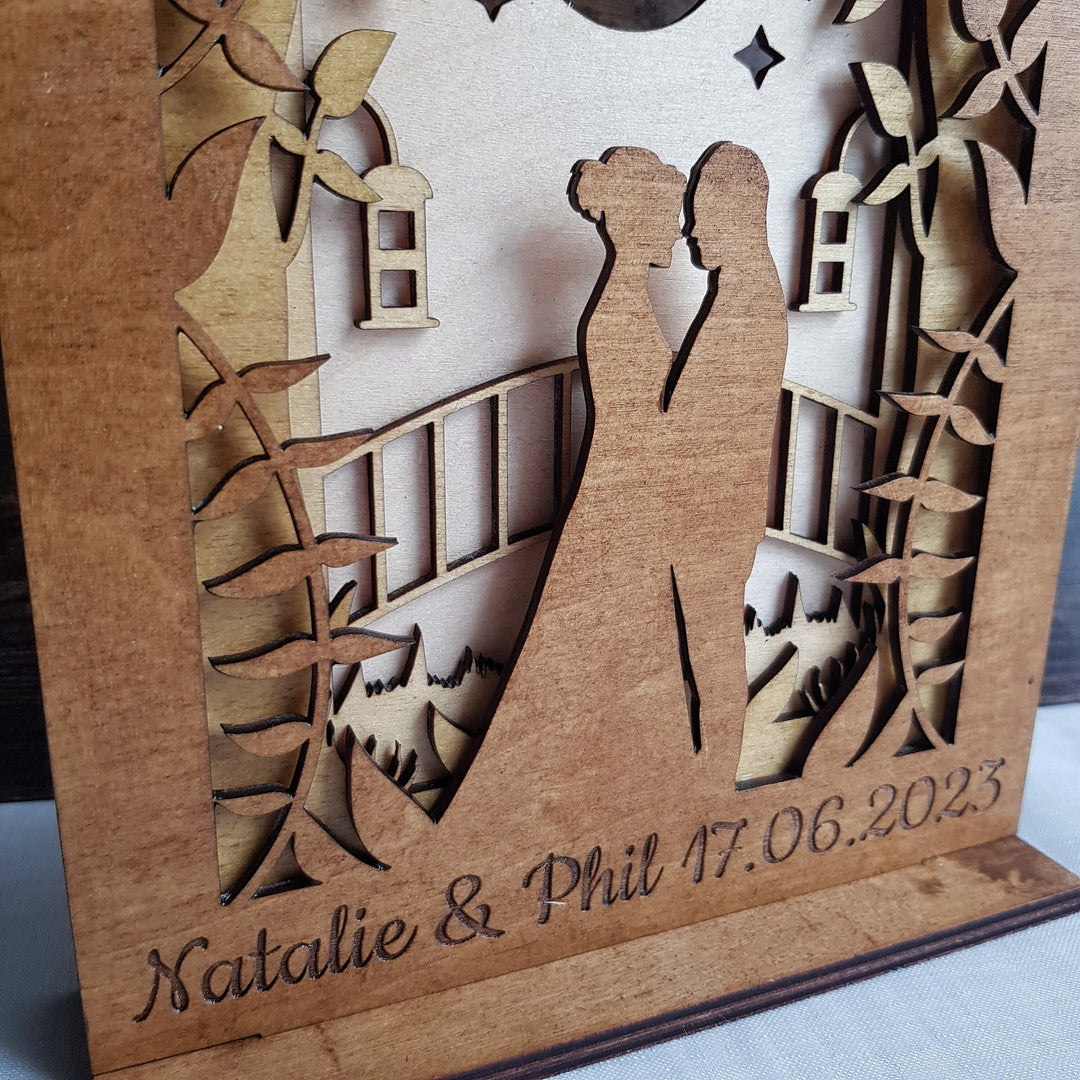 Happily Ever After Personalised Wedding Keepsake - Custom Wooden Layered Gift