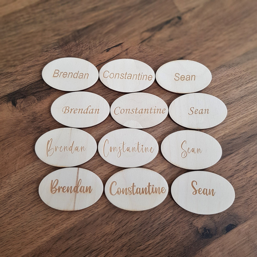 Rustic Wedding Name Place Settings, Wedding Favours, Personalised Placement Cards Natural Wedding Wooden Table Decoration