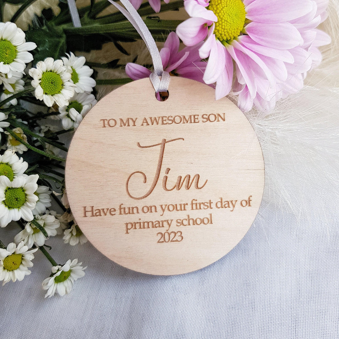 Personalised First Day of School Plaque - Nursery Preschool Wooden Ornament