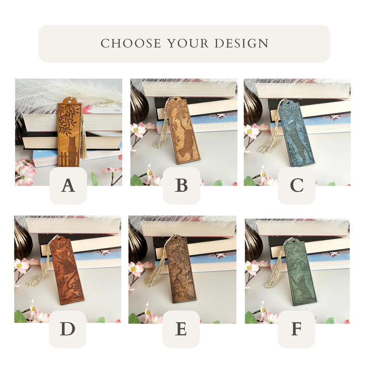 Personalised Wooden Cat Bookmark – Unique Handmade Gift for Readers
