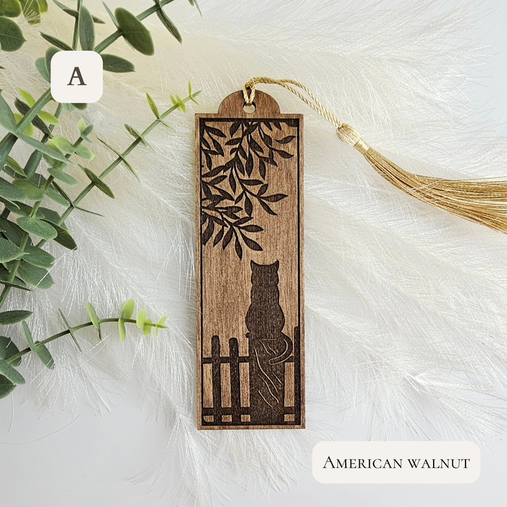 Personalised Wooden Cat Bookmark – Unique Handmade Gift for Readers