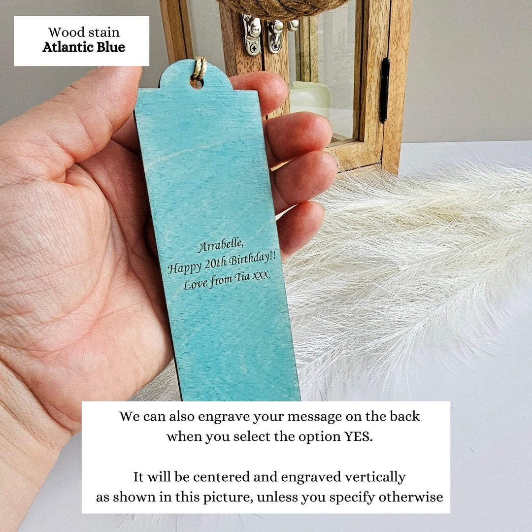 Sunflower Bookmark - Personalised Laser Engraved Book Lover Gift, Wooden Present for Readers