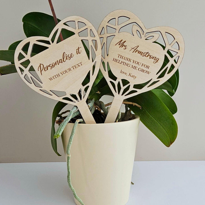 Custom Wooden Plant Tag - Personalised Gift for Anniversaries Mothers Day Birthdays Teacher Appreciation New Home