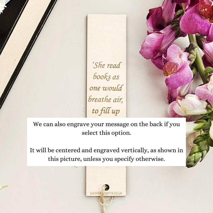 Celestial Moon Phase Bookmark - Personalised Engraved Wooden Spiritual Gift for Book Lovers