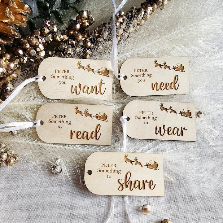 Personalized Wooden Christmas Gift Tags - Sustainable Holiday Decor