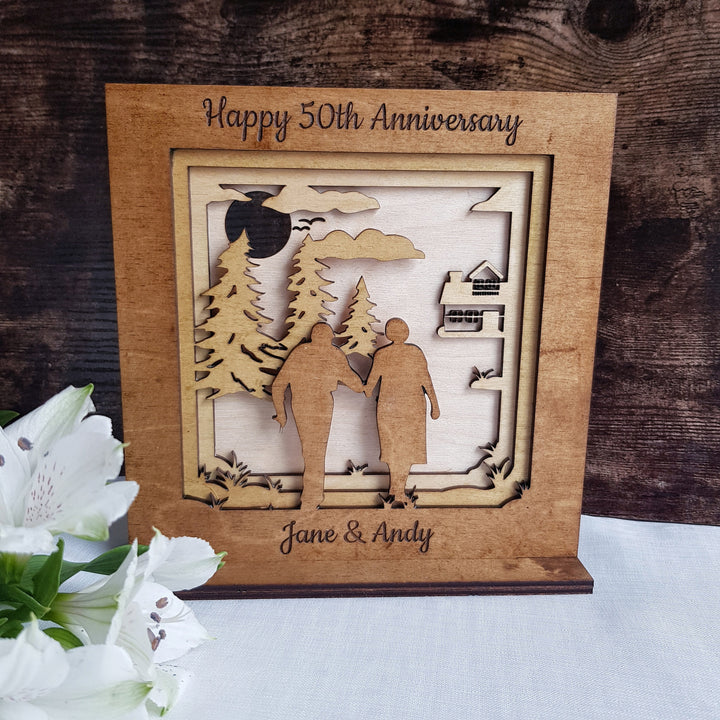 Handcrafted Personalised Wooden Anniversary Frame - Commemorate The Love Story