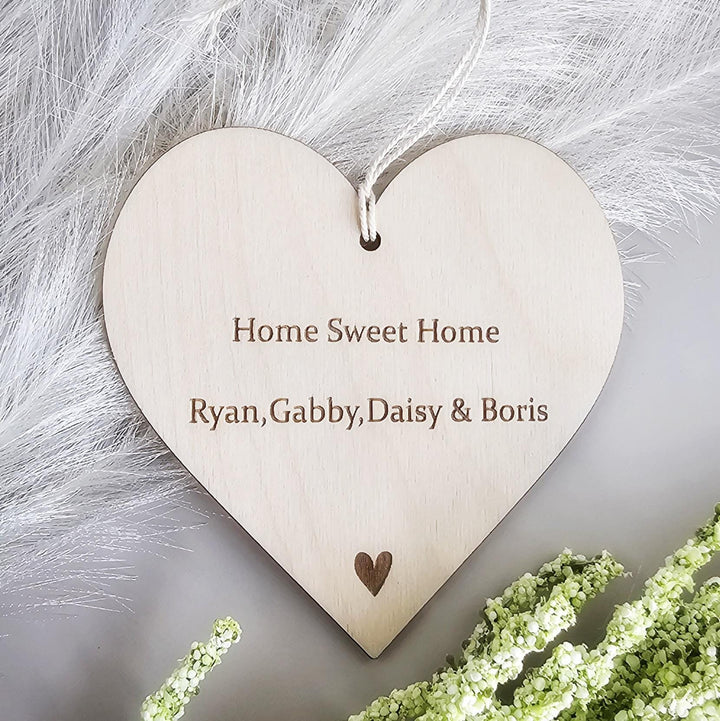 Personalised Wooden Heart Ornament, Engraved Wooden Tag, Custom Message, Keepsake Gift