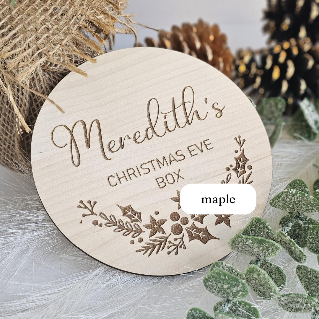 Personalised Babys First Christmas Disc - Custom Christmas Eve Box Label  Milestone Photo Prop