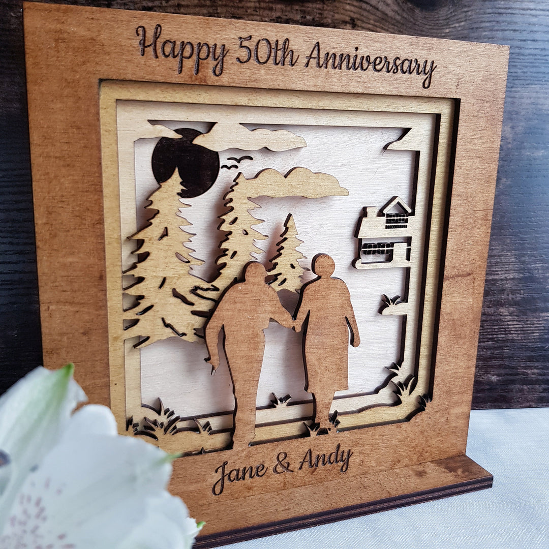 Handcrafted Personalised Wooden Anniversary Frame - Commemorate The Love Story