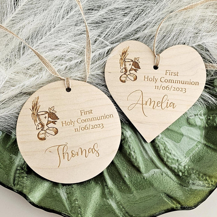 Personalised First Holy Communion Wooden Ornament Keepsake - Motyw Kielicha