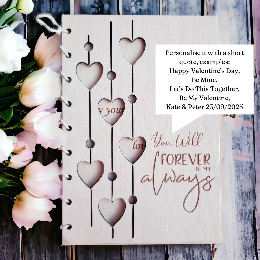 Personalised Valentine's Day Card - Wooden Keepsake Gift