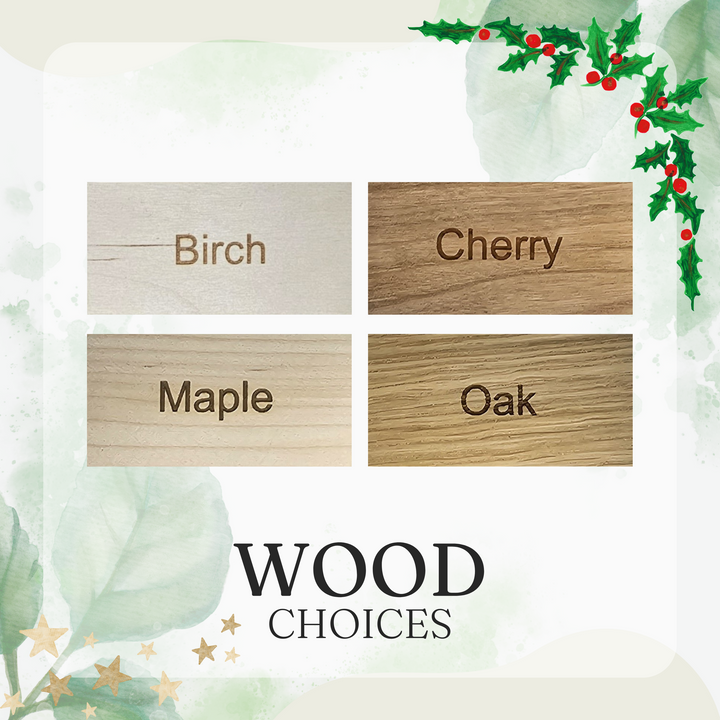 wood choices for birch, cherry, maple, oak, maple, oak, oak