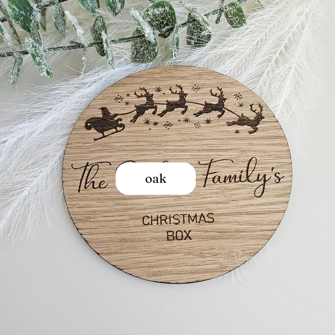 Personalised Christmas Eve Box Label - Babys First Christmas Milestone Disc Photo Prop