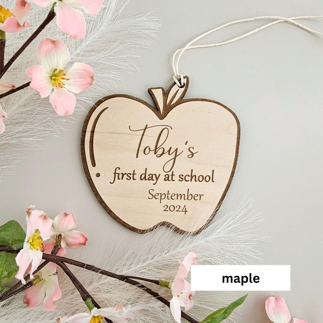 Personalised First Day of School Wooden Keepsake Plaque - Engraved Nursery Decor