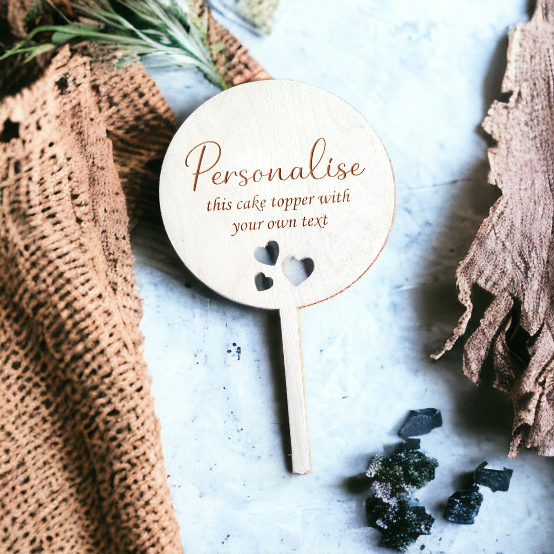 Personalised Cake Topper - Wooden Decoration - Birthday, Weddings, Anniversary, Baptism, First Holy Communion