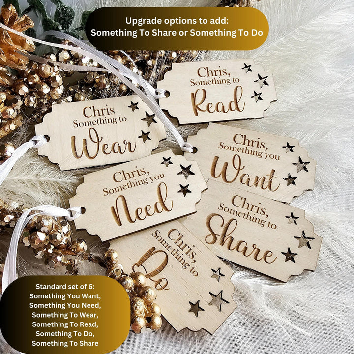 Personalised Wooden Christmas Gift Tags - Sustainable Reusable Holiday Present Idea
