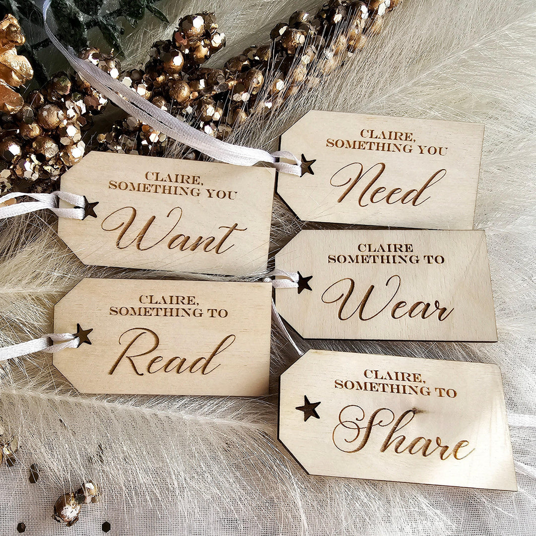 Personalised Wooden Christmas Gift Tags - Sustainable Reusable Holiday Tags