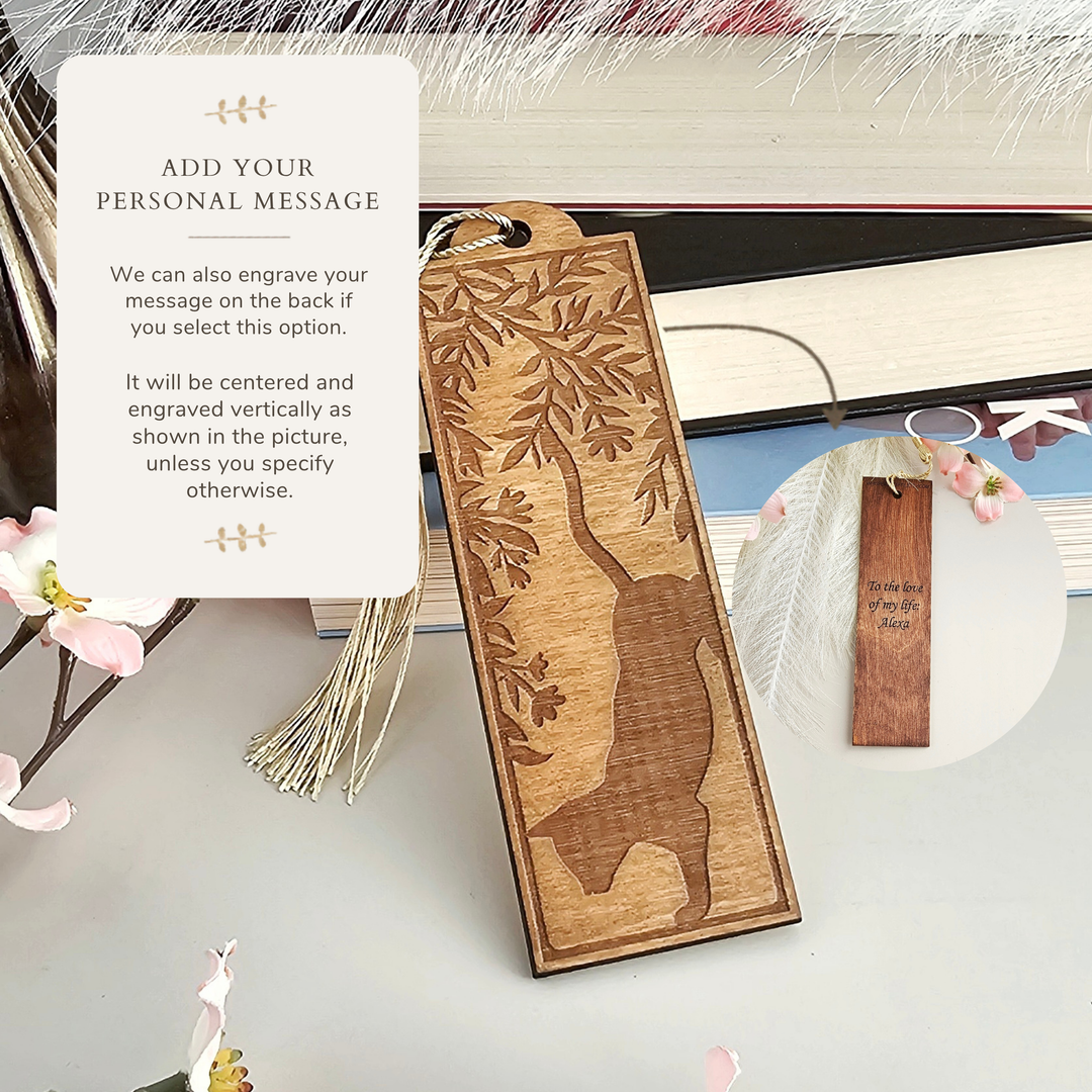 Cat Wooden Bookmark – Engraved Gift for Book Lovers