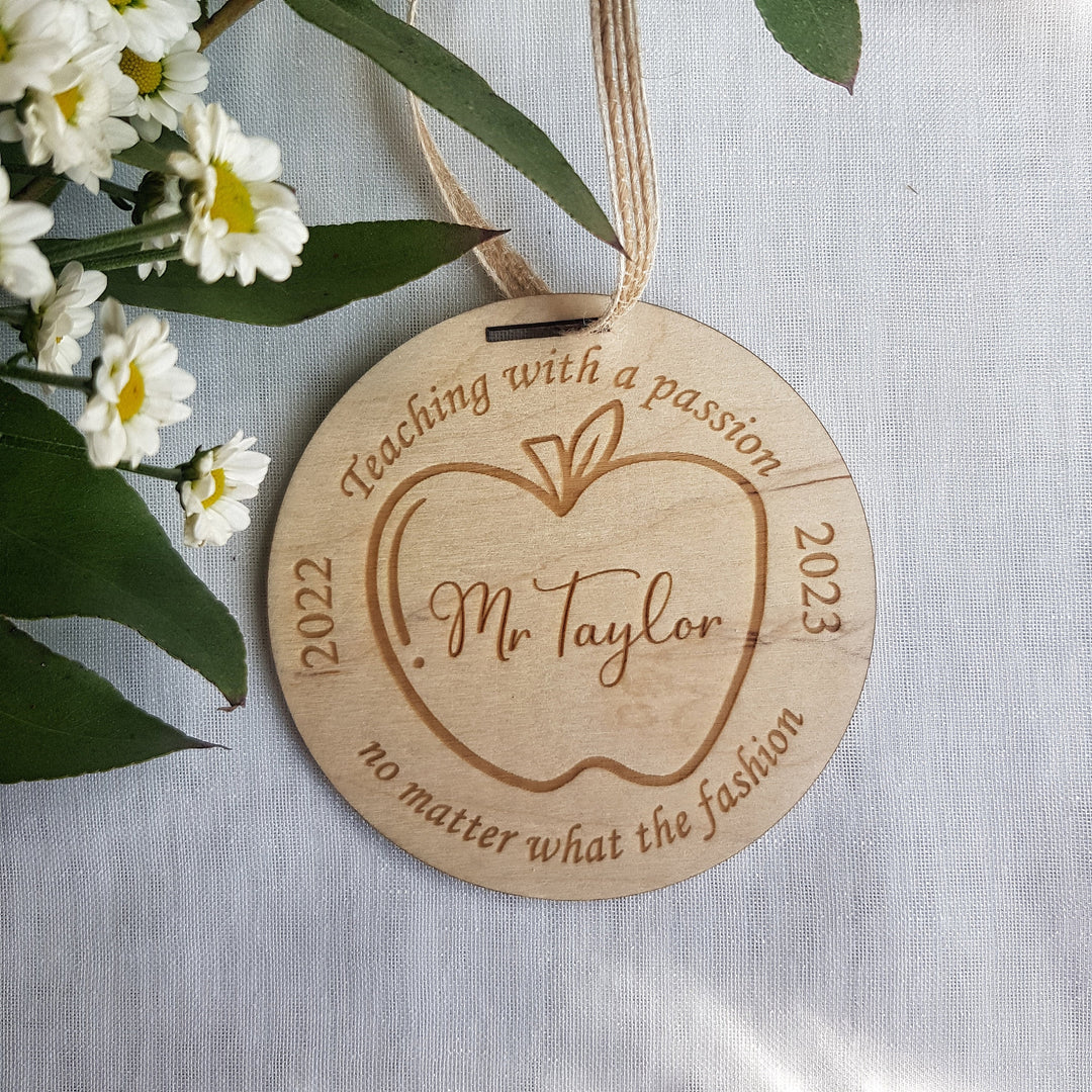 Personalized Wooden Teacher Medal - Thank You Gift  Classroom Decor for Teacher Appreciation