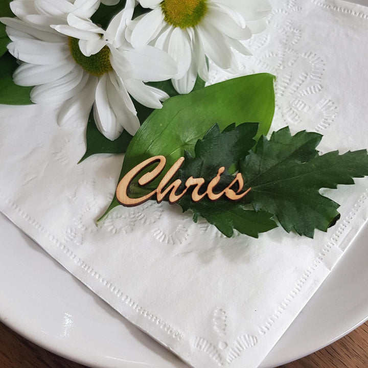 Rustic wooden names / words, custom laser cut, wedding place cards, place setting, wall art and craft, 4 height sizes