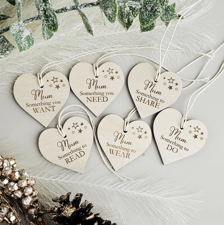 Personalised Rustic Christmas Gift Tags - Want Wear Need Read