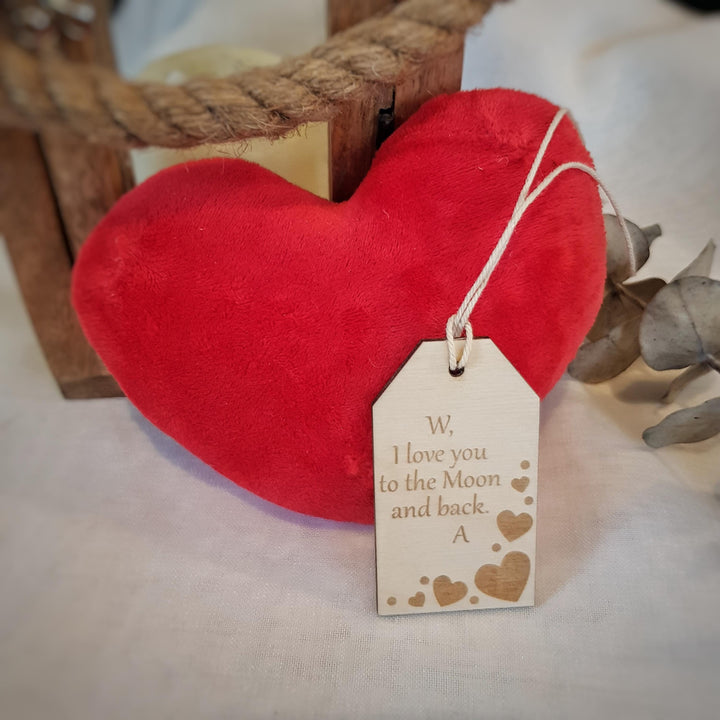 Romantic Wooden Keepsake Token - Personalised Love Plaque for Valentine's Wedding Anniversary Celebration