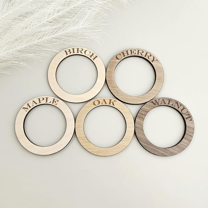 Personalised Wooden Napkin Rings - Rustic Wedding Table Decor, Christmas Dinner, Birthday Party, Anniversary Event, Table Place Setting