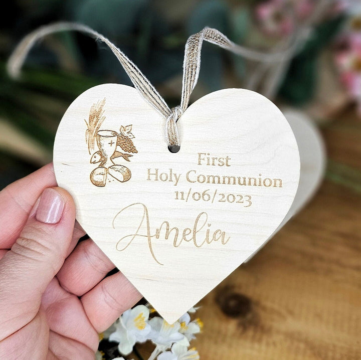 Personalised First Holy Communion Keepsake - Wooden Rustic Gift - Pamiatka Pierwszej Komunii Swietej - Baptism Christening Confirmation