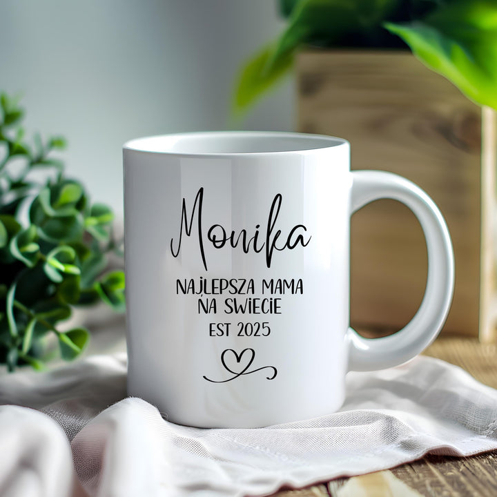 Personalised Best Mother Mug EST- Gift for Mum Birthday Present - Najlepsza Mama