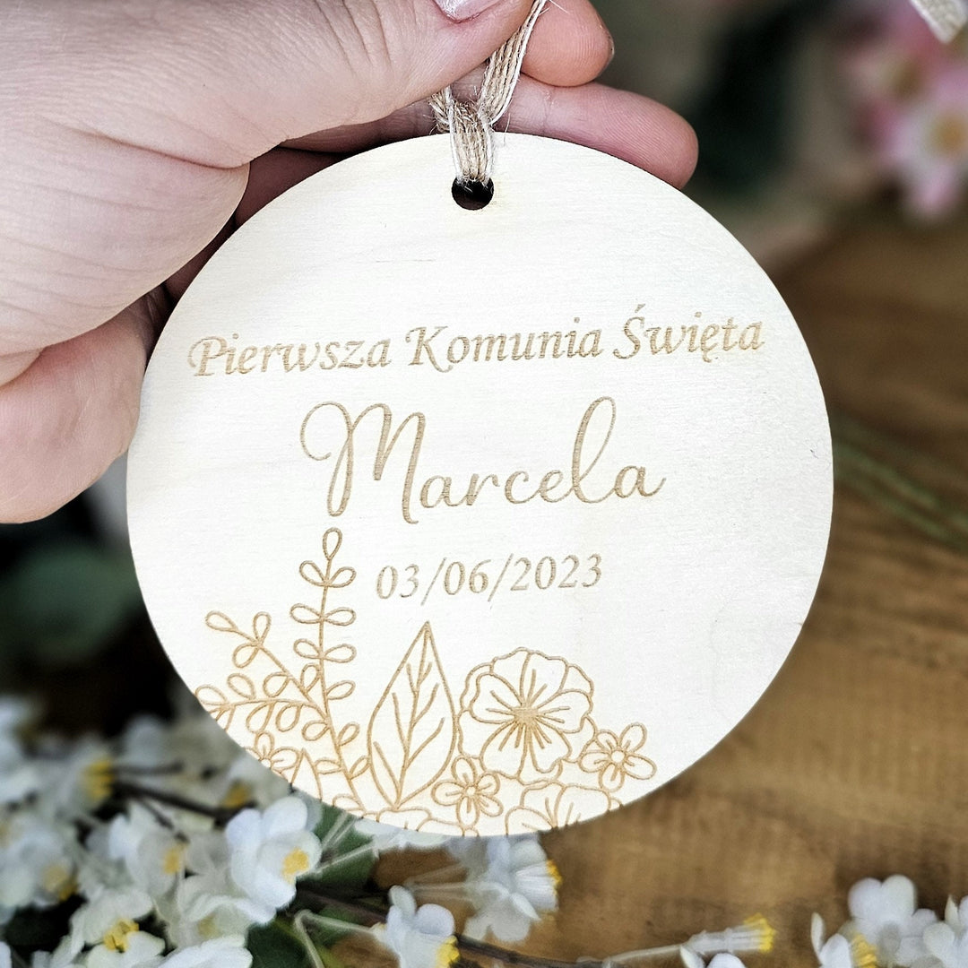 Personalised First Holy Communion Keepsake - Wooden Rustic Gift - Pamiatka Pierwszej Komunii Swietej - Baptism Christening Confirmation