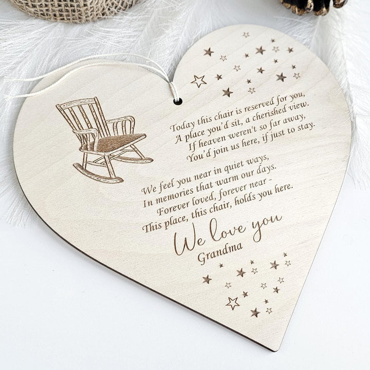 Personalised Christmas Chair Plaque - In Loving Memory Remembrance Sign