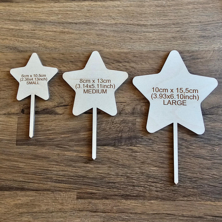 Personalised Wooden Star Plant Gift Tag - Eco-Friendly Engraved Label for Plant Lovers