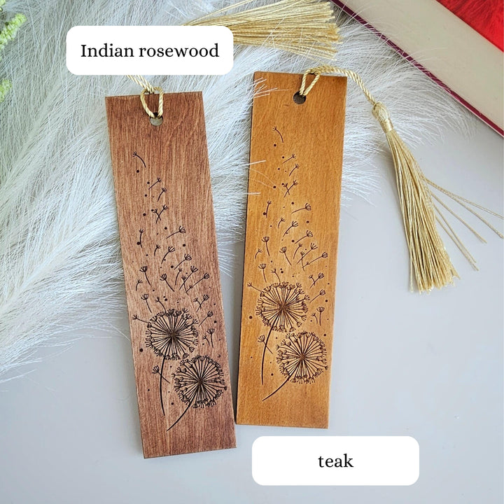 Personalised Floral Engraved Wooden Bookmark - Thoughtful Gift for Book Lovers Mothers Day  Graduations