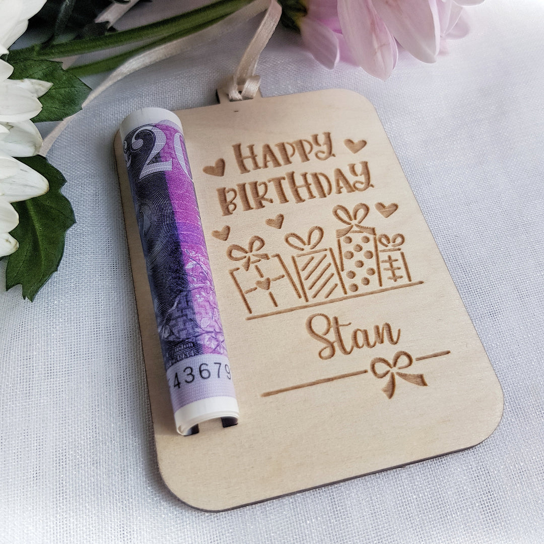 Personalised Money Holder – Custom Birthday Cash Box | Sustainable Wooden Gift Box