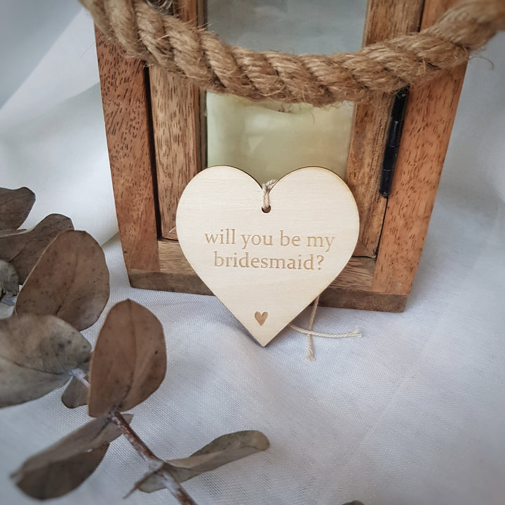 Personalised Will You Be My Bridesmaid Plaque, Bride Squad Proposal Ornament, Wooden Rustic Keepsake, Maid of Honour, Flower Girl