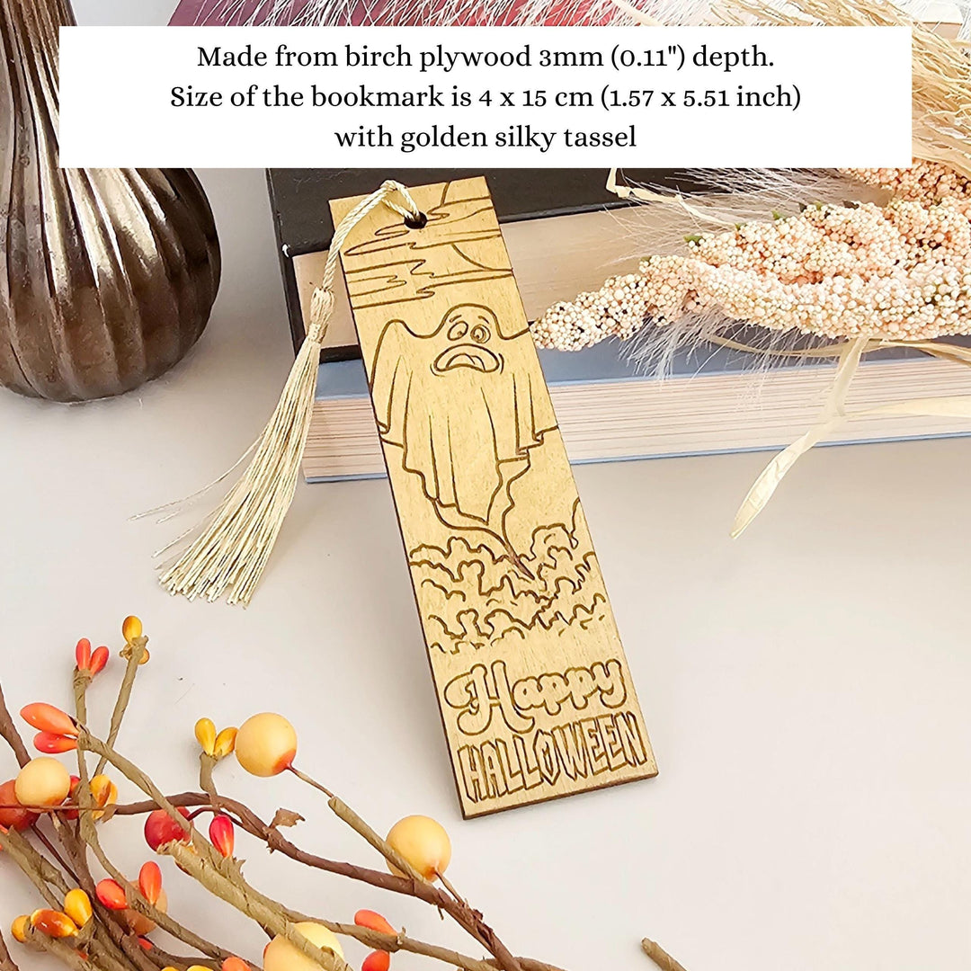Halloween Ghost  Pumpkin Bookmark - Personalized Spooky Autumn Reading Accessory