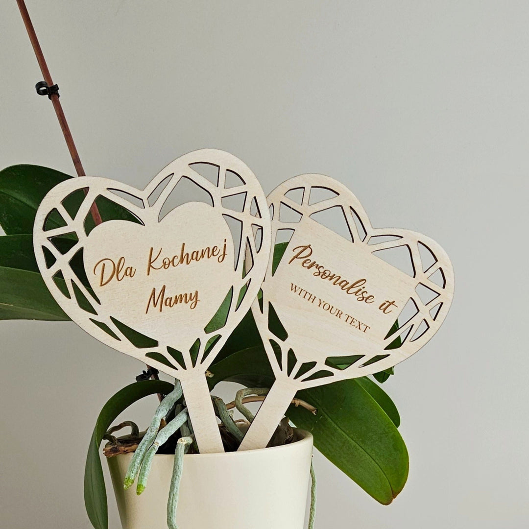 Personalised Wooden Plant Tag - Rustic Custom Plant Label For Gifts & Decor