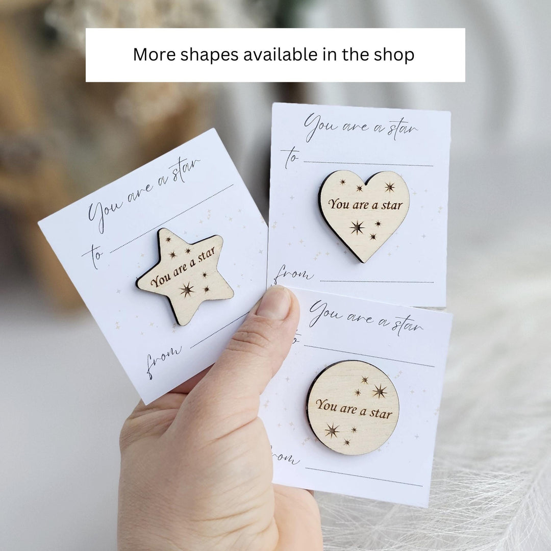 Wooden Star Token - Youre a Star Teacher Gift  End of Year Keepsake  Graduation Present for Students
