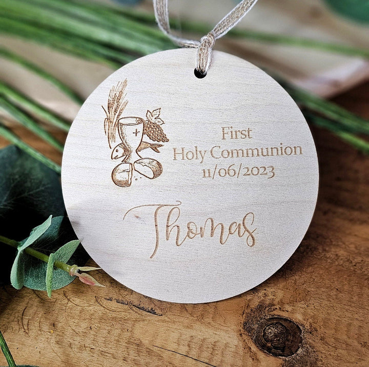 Personalised First Holy Communion Keepsake - Wooden Rustic Gift - Pamiatka Pierwszej Komunii Swietej - Baptism Christening Confirmation