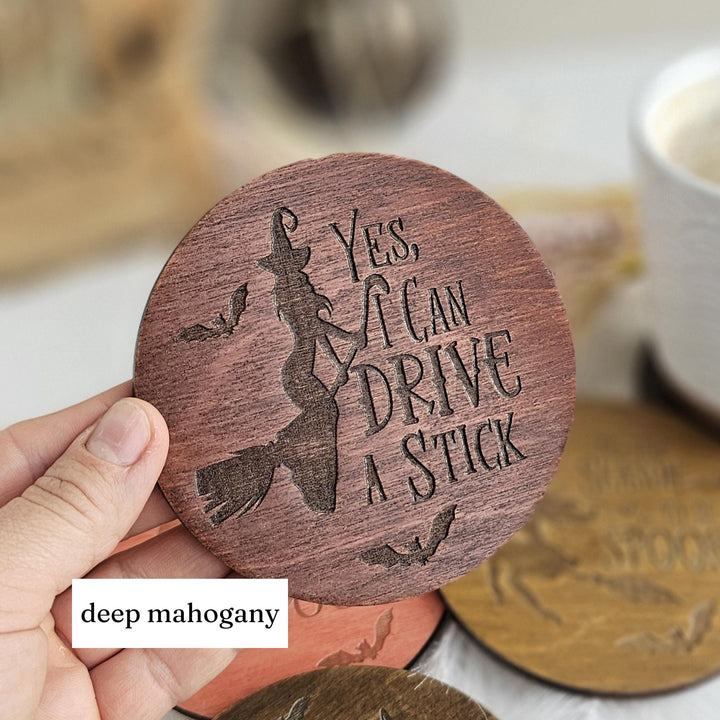 Witchy Halloween Coasters - Wooden Spooky Table Decor - Handmade Housewarming Gift Idea - I put a spell on you