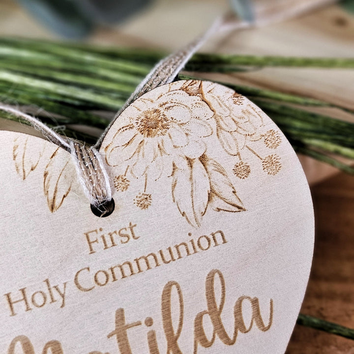 Personalised First Holy Communion Keepsake - Wooden Rustic Gift - Pamiatka Pierwszej Komunii Swietej - Baptism Christening Confirmation