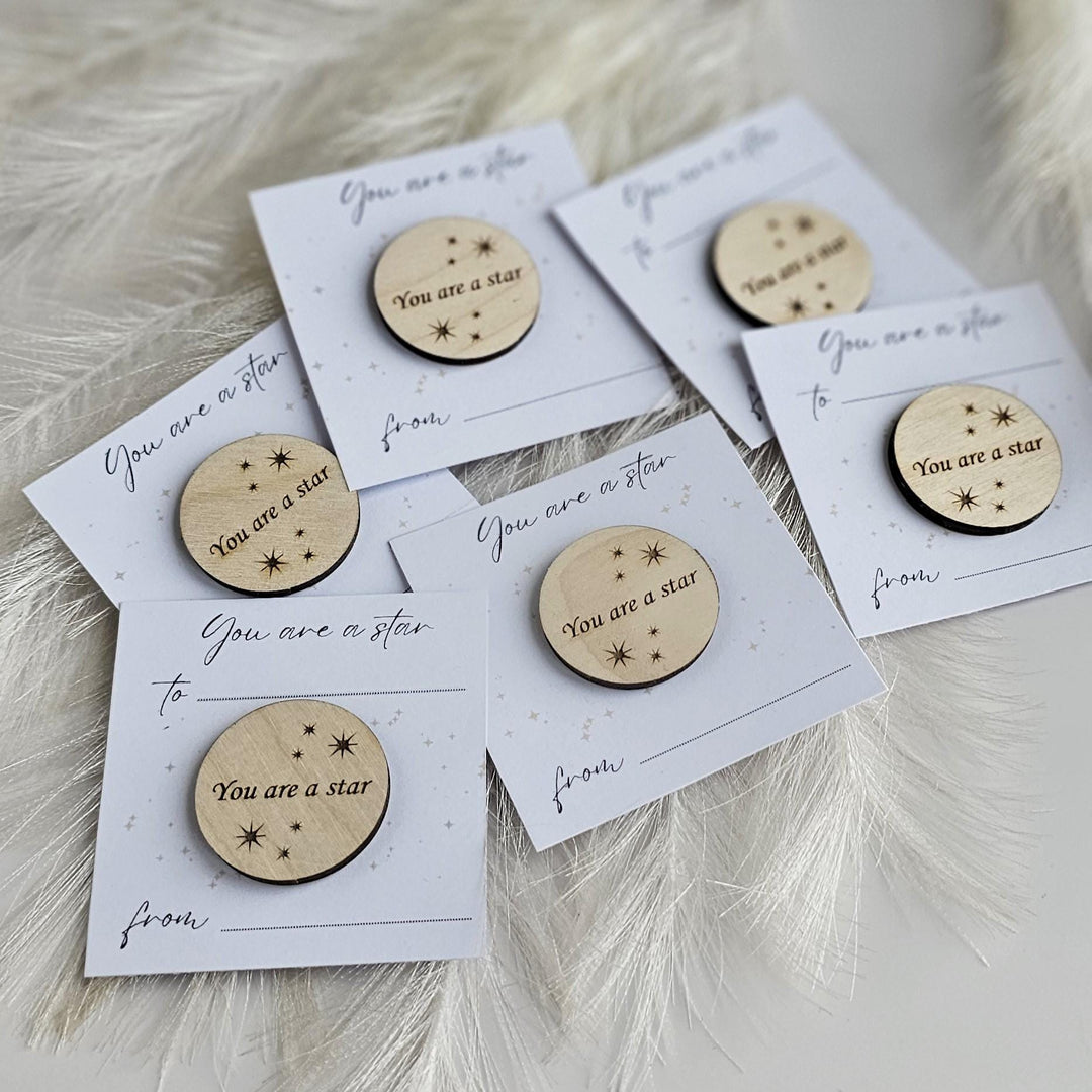 Wooden Round Token Gift for Teachers - Youre a Star Keepsake for Graduation  End of Year