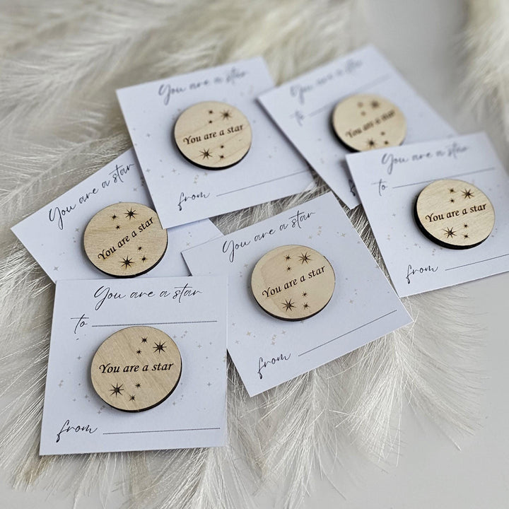 Wooden Round Token Gift for Teachers - Youre a Star Keepsake for Graduation  End of Year